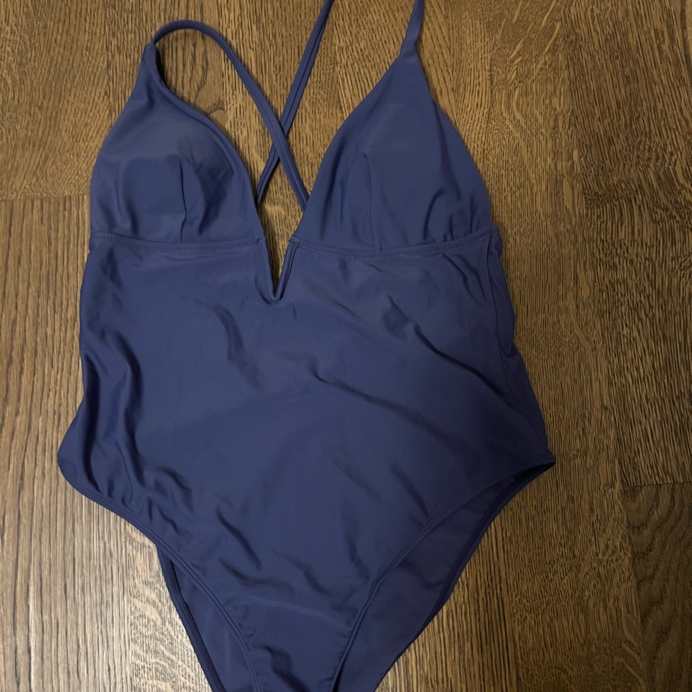 CupShe Blue One-Piece Swimsuit with Plunging V-Neck